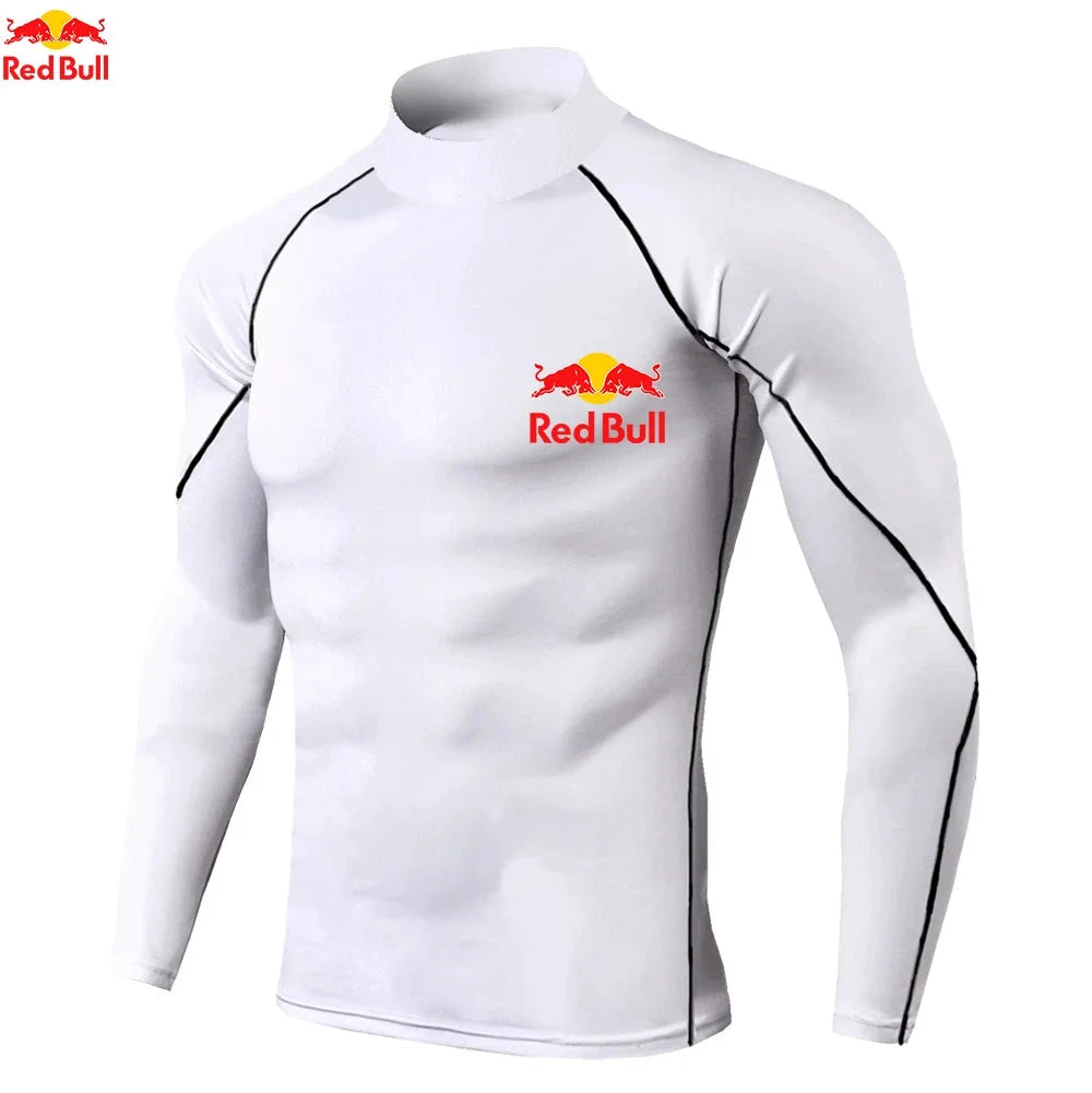 Red Bull Maillot Compression Manches Longues Blanc Séchage