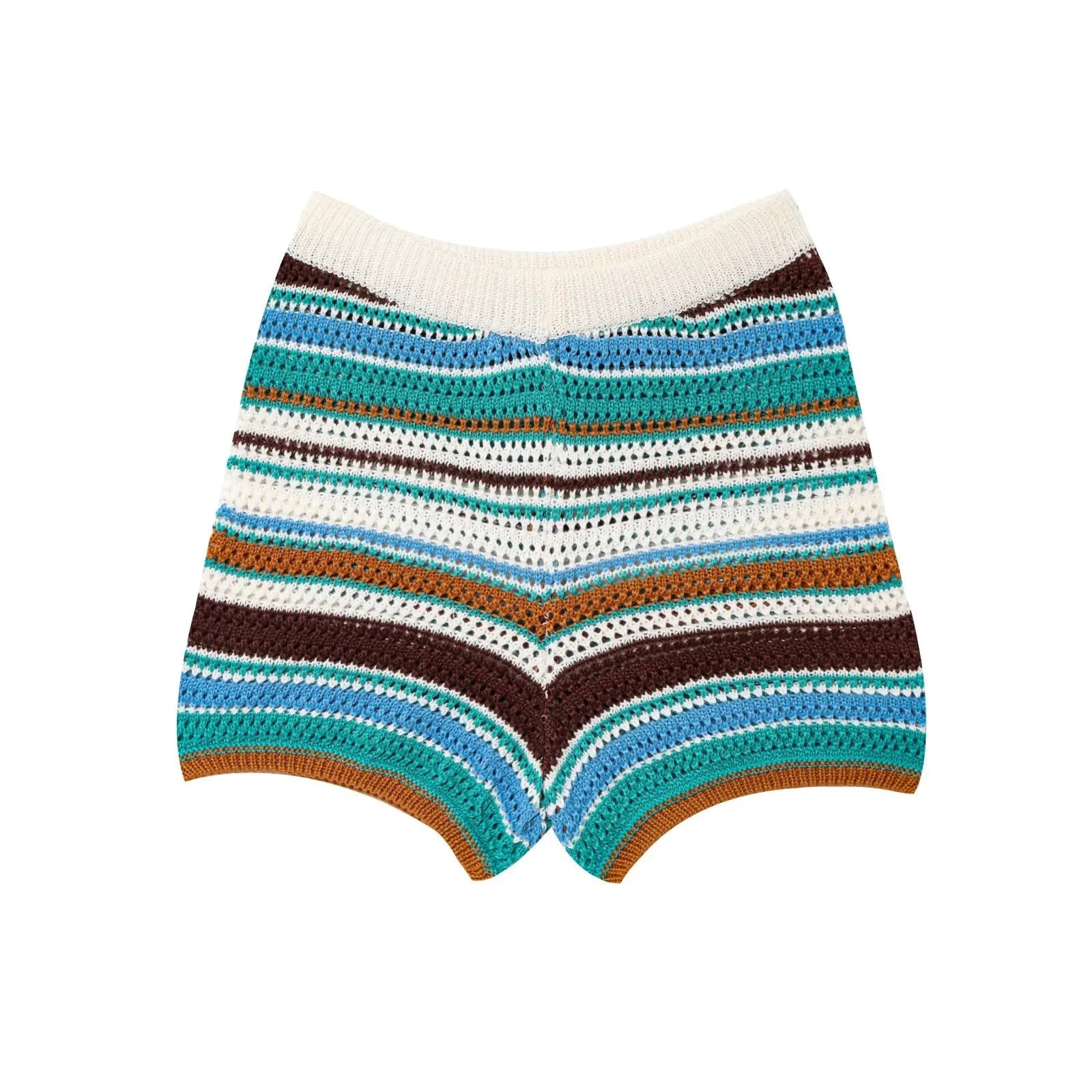 Les Secrets de Léa – Ensemble maille crochet rayé short et polo – Samia