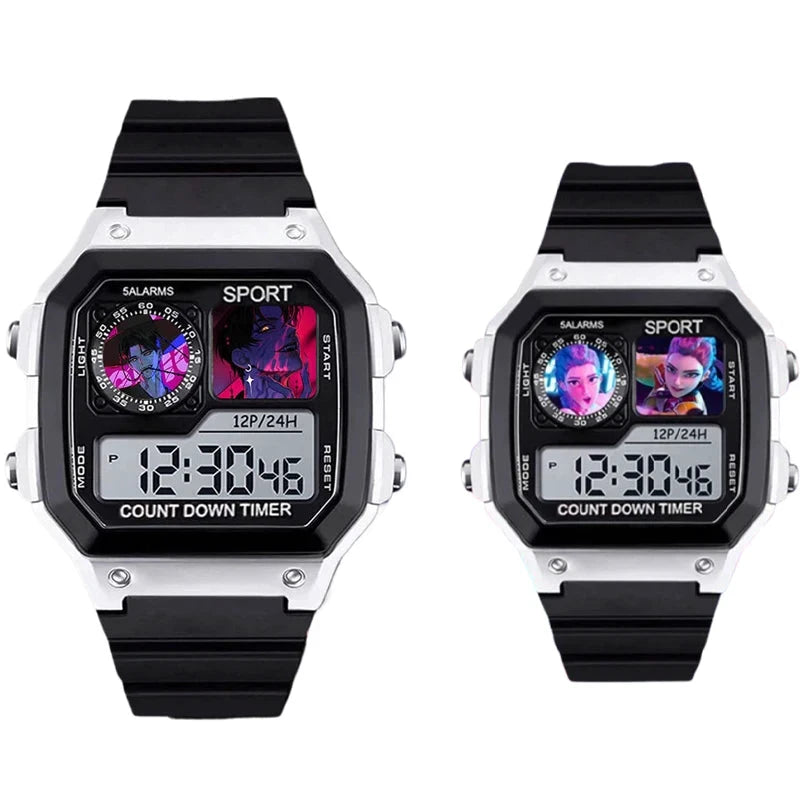 KPop Demon Hunters LED montres numériques Anime femmes montre électronique bracelet en Silicone dessin animé Sport de plein air montre-bracelet horloge cadeaux by LSDLBoutique.ch