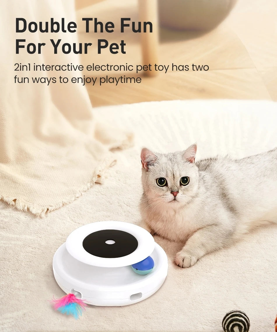 Jouet 2 En 1 Pour Chats Et Chiens Plumes Automatiques