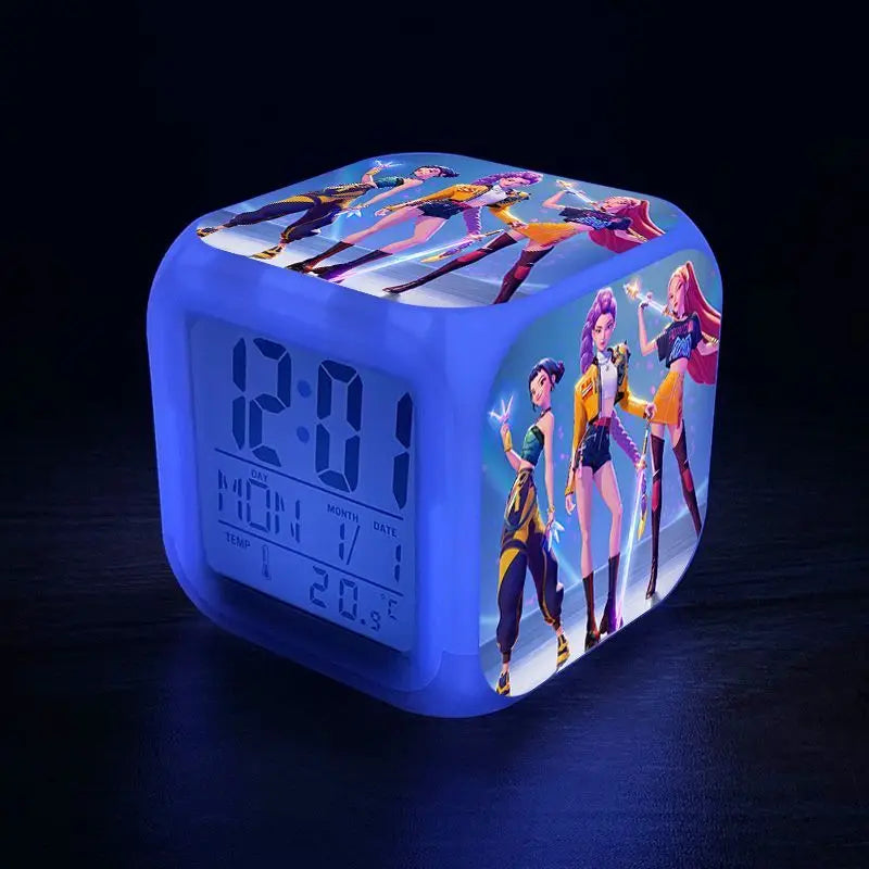 Nouveau KPop chasseurs de démons Mira Jinu Zoey dessin animé mignon réveil étudiant chevet veilleuse horloge électronique ornement décoratif by LSDLBoutique.ch
