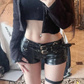 Shorts Cuir Taille Basse