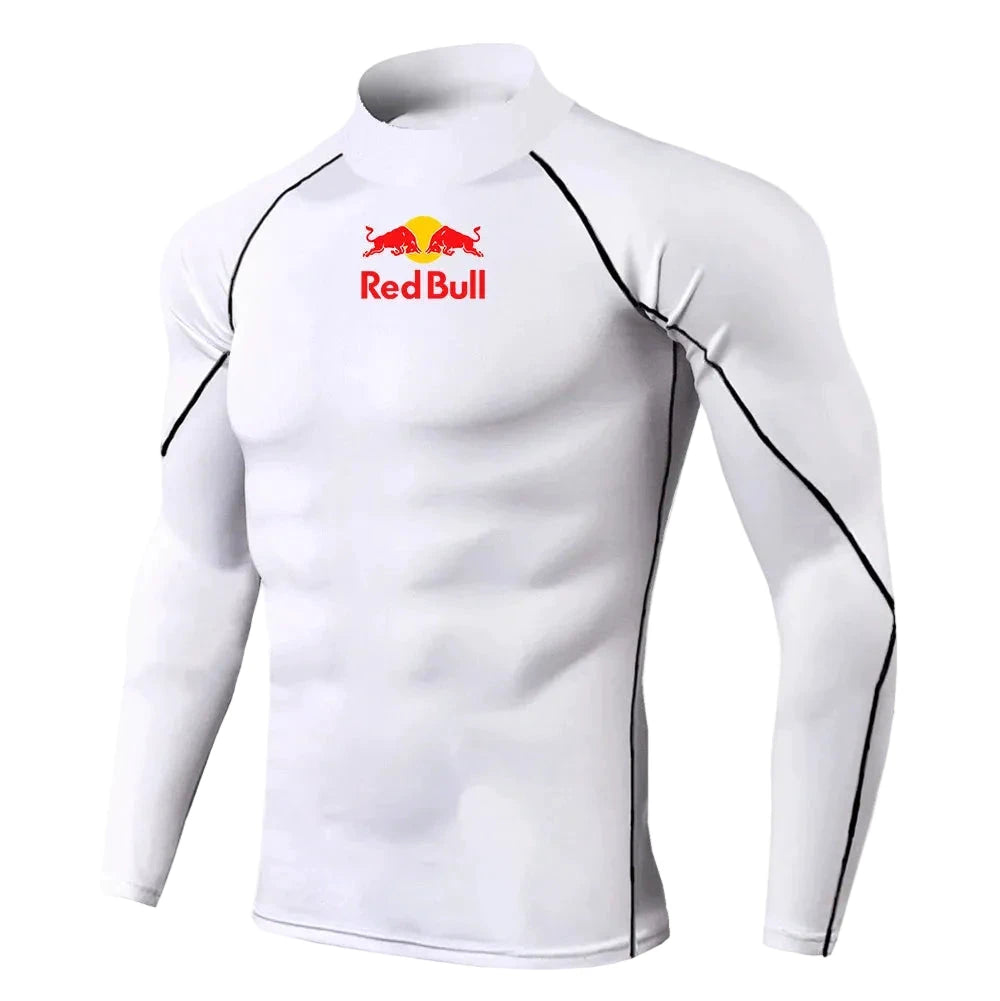 Red Bull Maillot Compression Manches Longues Blanc Séchage