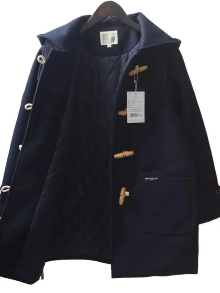 Harajuku Veste Tweed Coton Capuche Doux Pour Fille