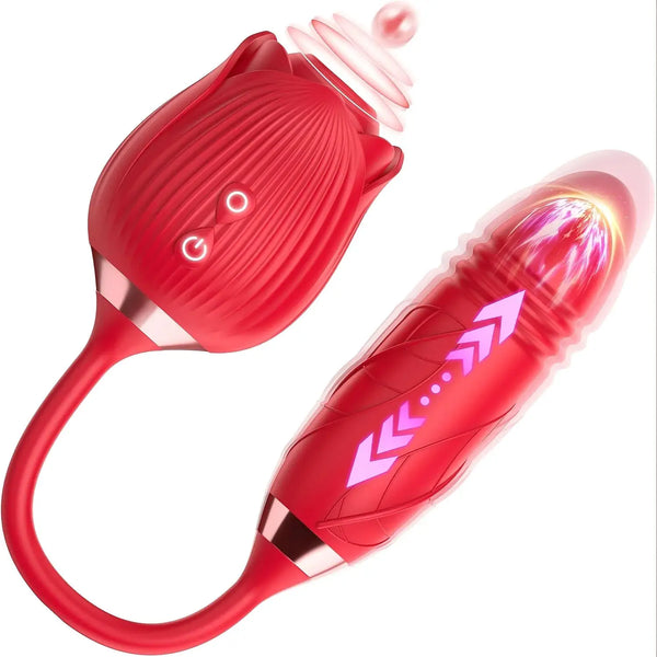 Stimulateur intime en silicone rouge, rechargeable, 10 modes vibratoires – LSDLBoutique