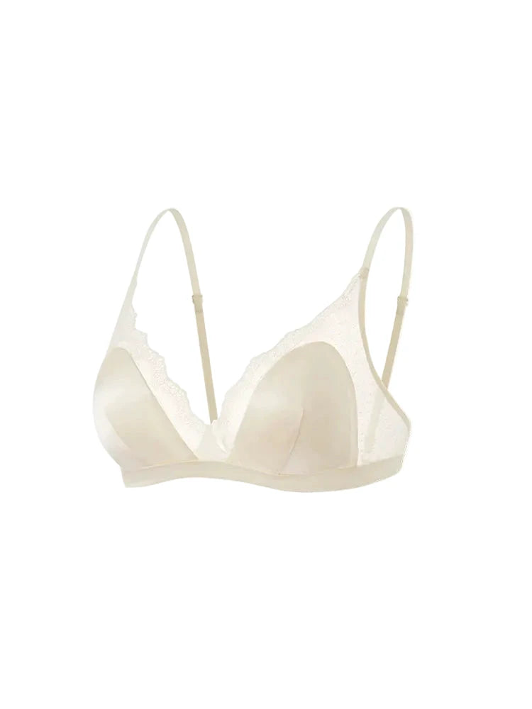 Les Secrets de Léa – Soutien-gorge triangle sans fil en soie et dentelle – Chrisalyde