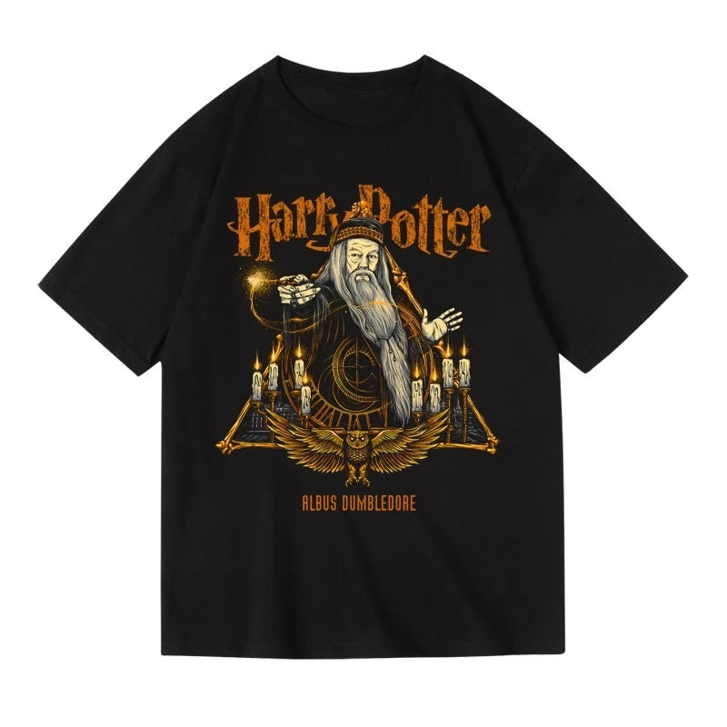 Super tendance marque Harry Potter marchandise pur coton coupe ample Plus T-shirt court à manches mi-longues pour hommes et femmes été by LSDLBoutique.ch
