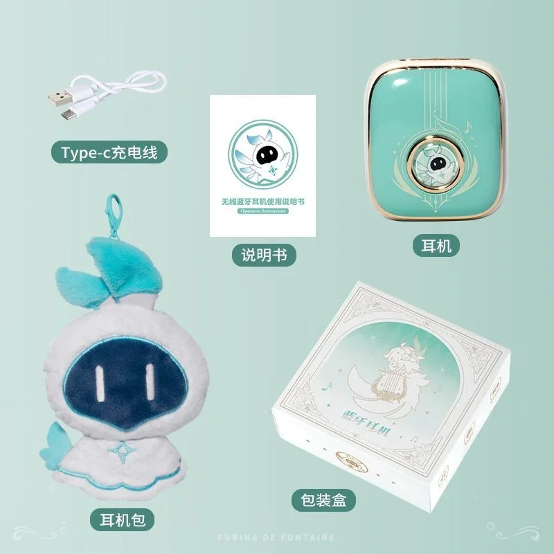 Venti Casque Bluetooth 5.4 Turquoise Genshin Impact Cosplay