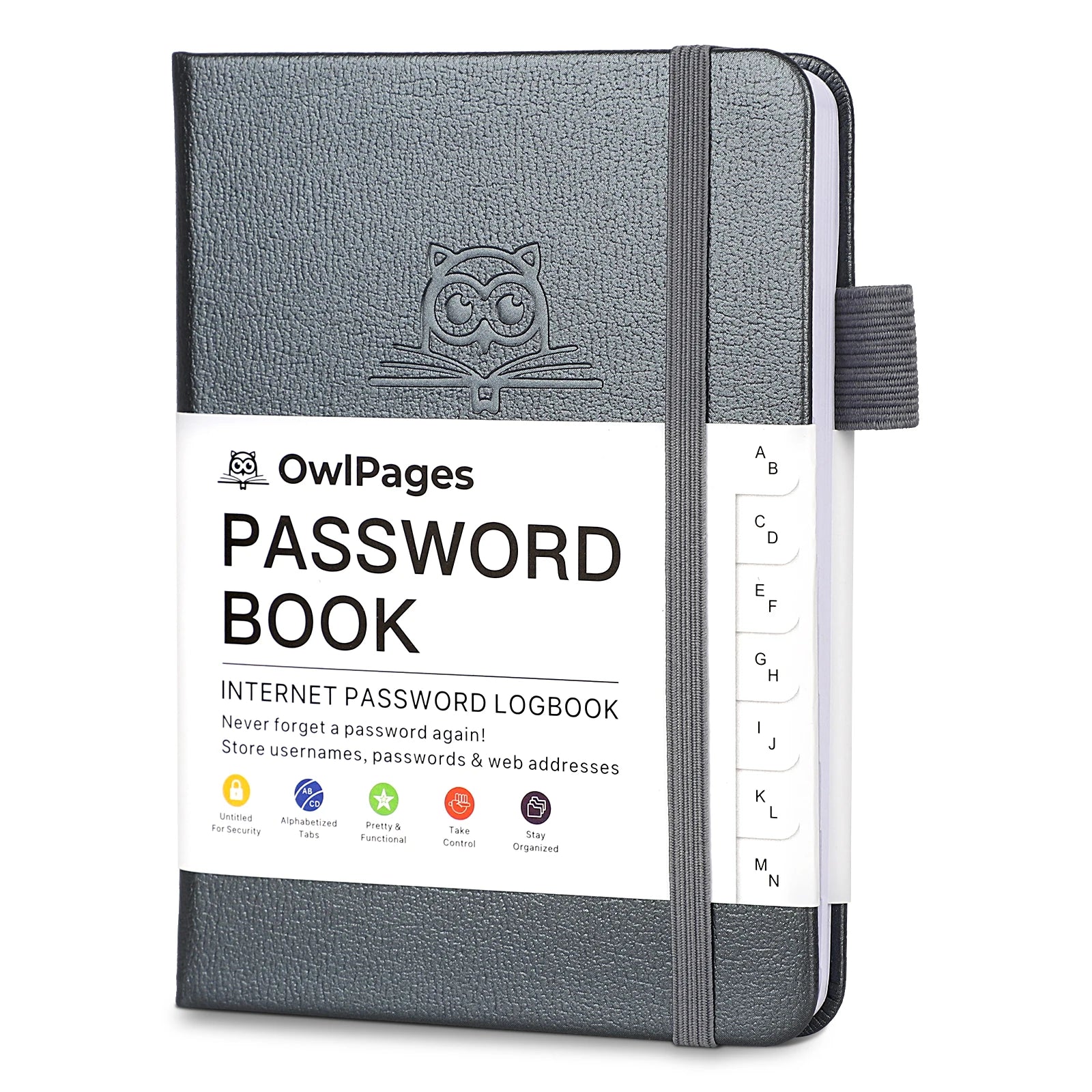 Carnet mot de passe couverture rigide avec onglets alphabétiques