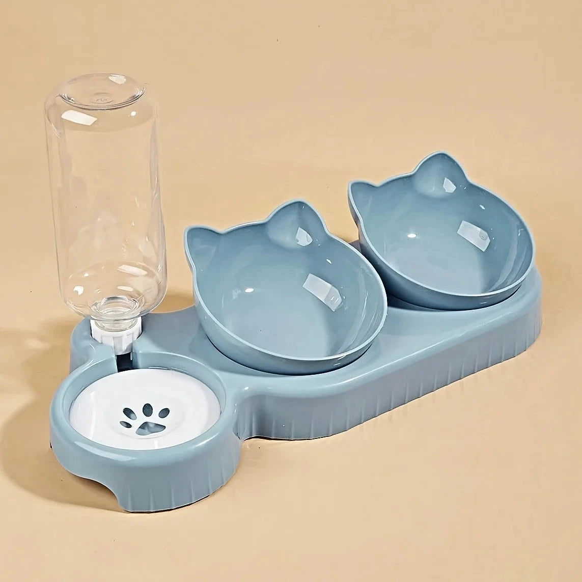 Gamelle 3 En 1 Pour Chat Avec Distributeur D Eau Bols Inclinés Antidérapants Pour Alimentation Complète by LSDLBoutique