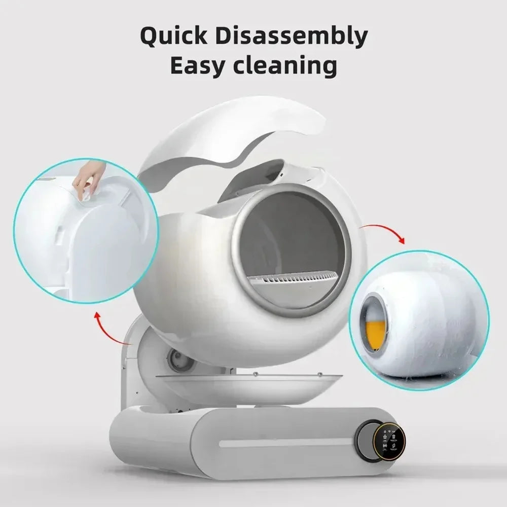 Maison de Toilette Autonettoyante Pour Chat 65L Connectée et Fermée Avec Nettoyage Automatique et Grande Capacité by LSDLBoutique