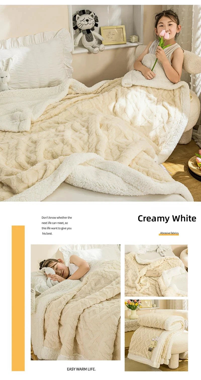 CARA CARLE Couverture Sherpa Corail Double Polaire