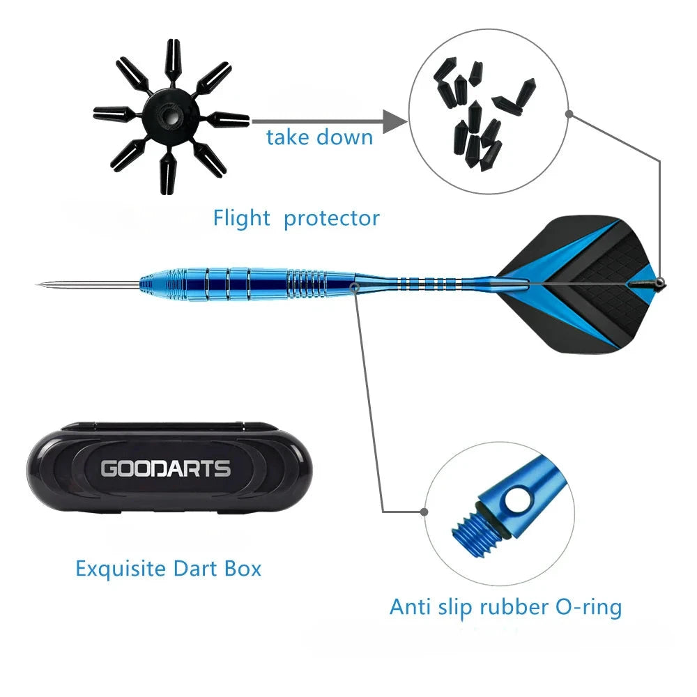 Pointes Métalliques Fléchettes Aluminium Violet 3 Pièces