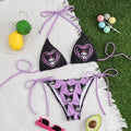 Kawaii Cosplay Two-Piece Bikini with Cat Print – Kuromi Y2K
