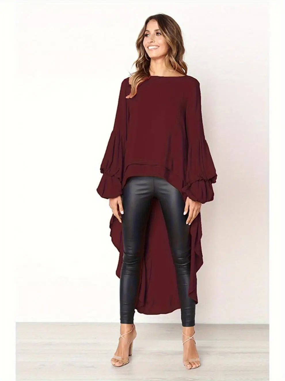 Chemise Mousseline De Soie Lurex Ourlet Asymétrique