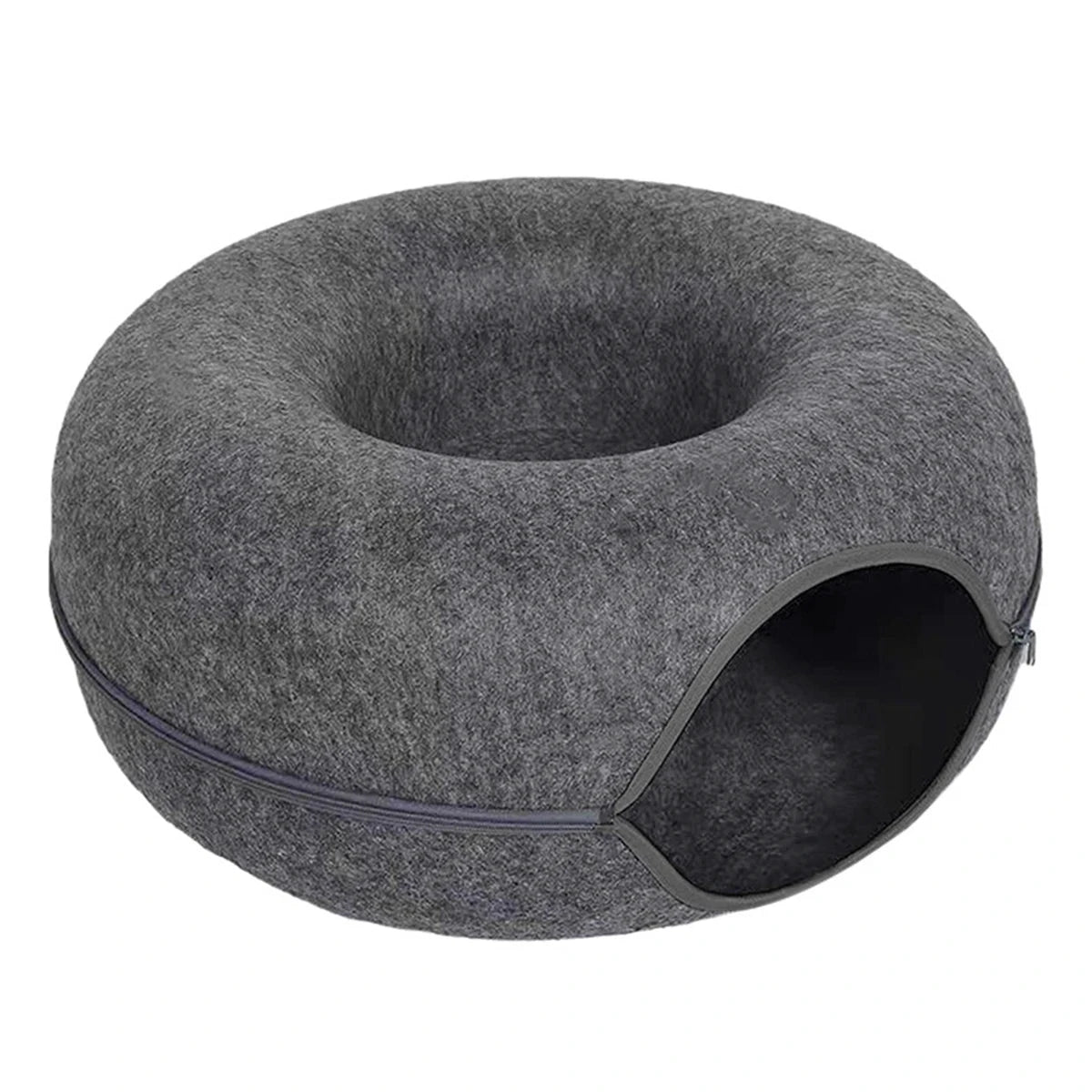 B Tunnel Chat Beignet Interactif Tissu Oxford Gris Clair Luxe