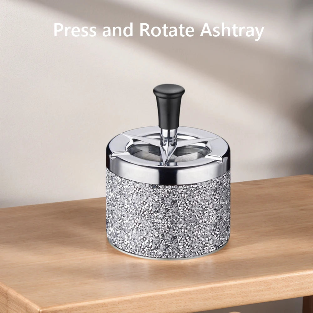 Cendrier Voiture Poussoir Couvercle Rotatif Autonettoyant Alloet