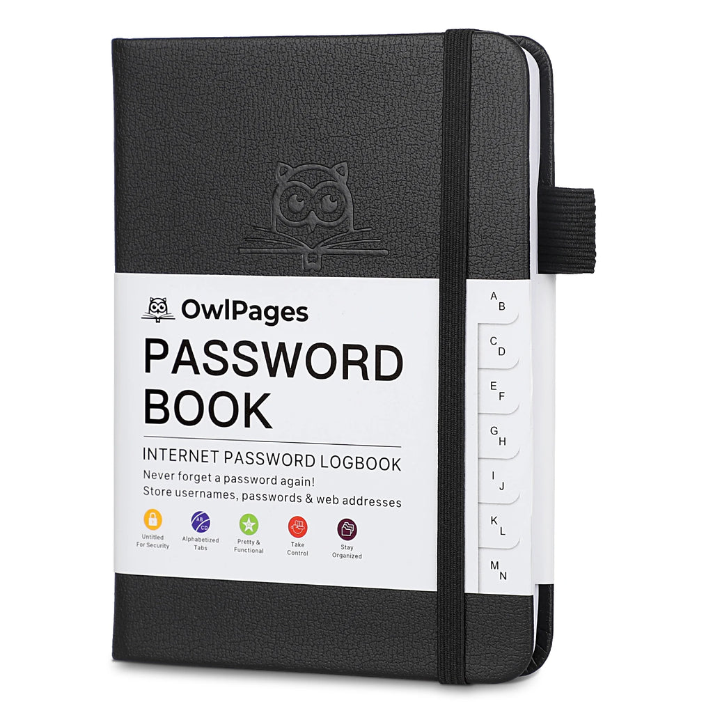 Carnet mot de passe couverture rigide avec onglets alphabétiques