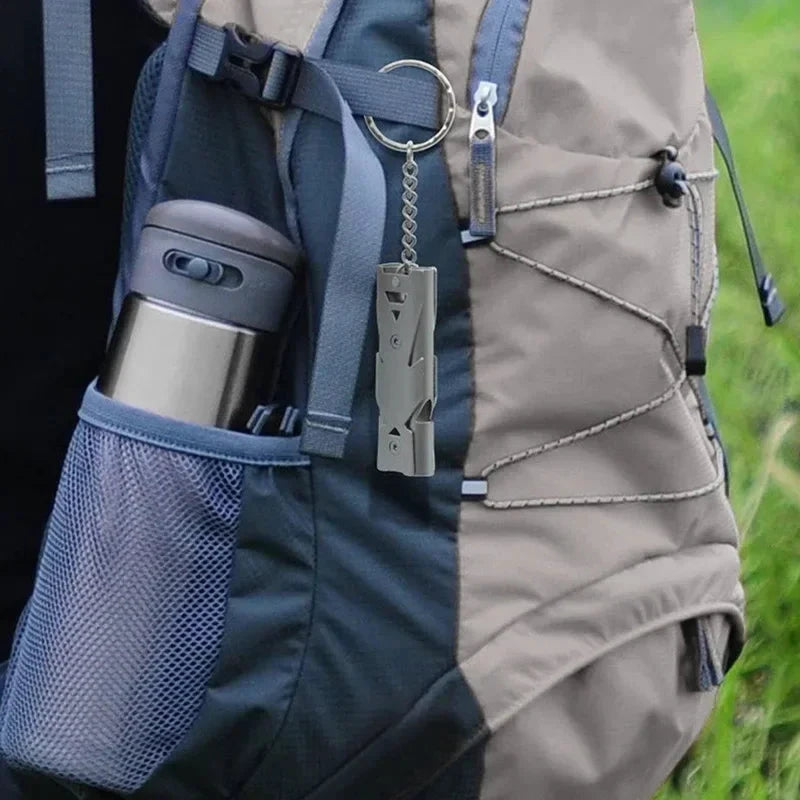 Sifflet De Survie Double Tube 180 Décibels Inox Étanche Léger Pour Randonnée Camping Urgence by LSDLBoutique