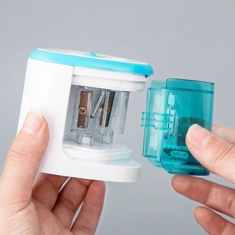 Electric pencil sharpener with dual holes 6-8 mm and 9-12 mm