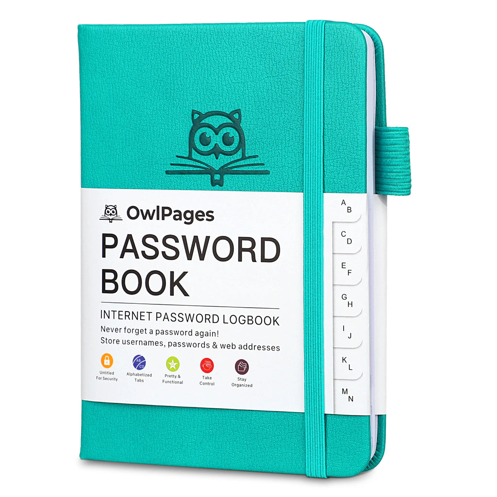 Carnet mot de passe couverture rigide avec onglets alphabétiques