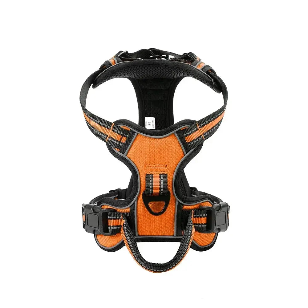 Harnais pour chien en nylon orange et noir, réglable, LSDLBoutique