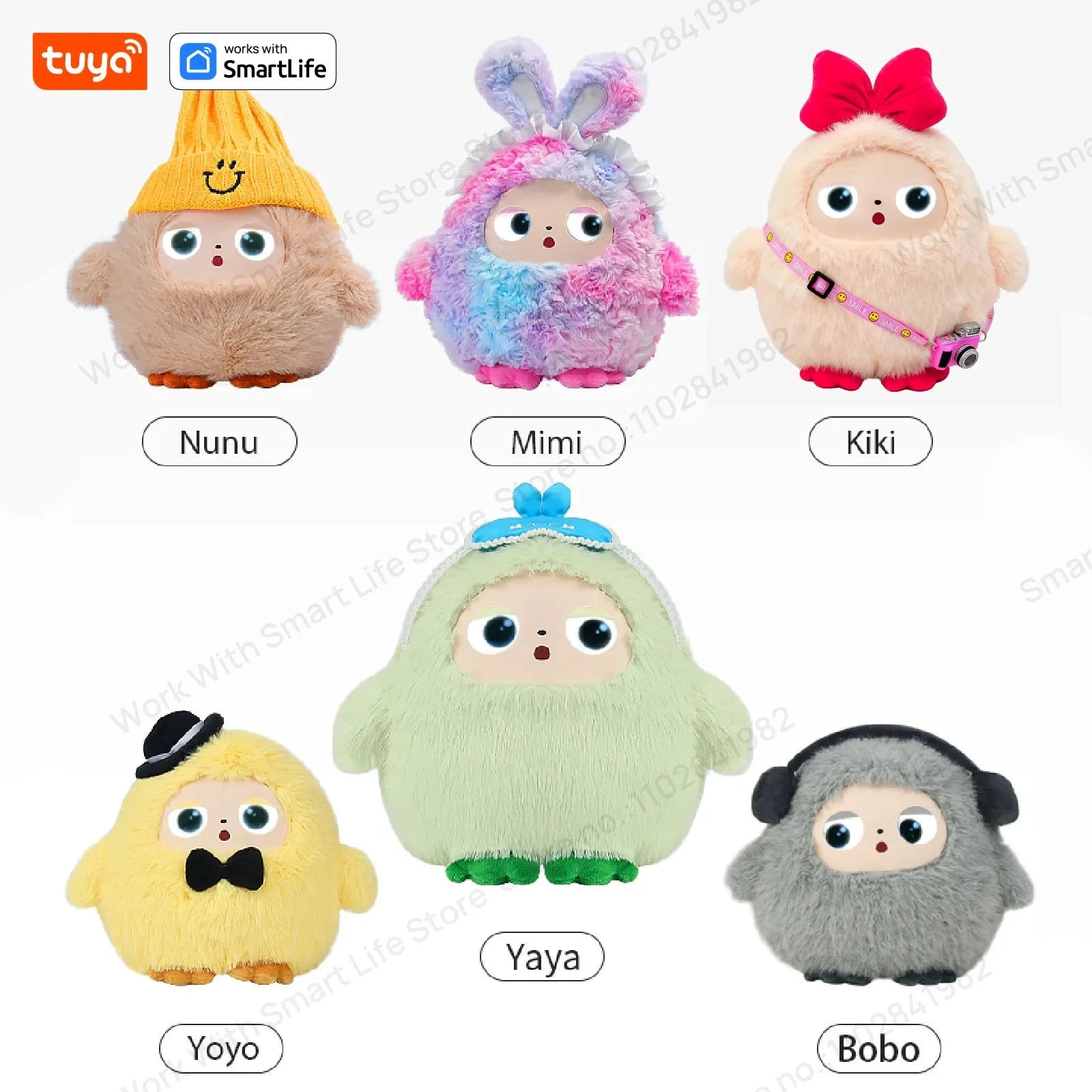 BOBO Gris Robot Peluche AI Yeux LED Commande Vocale USB