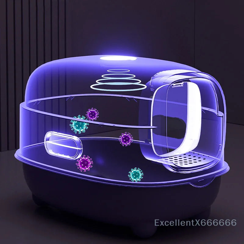 Bac À Litière Pliable Pour Chat Fermé Anti Odeurs Design Double Porte Hygiène Confort Jusqu À 7 Kg by LSDLBoutique