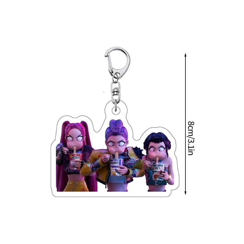 Porte-clés Perles Multicolores Kpop Avec Plaque Ronde Image