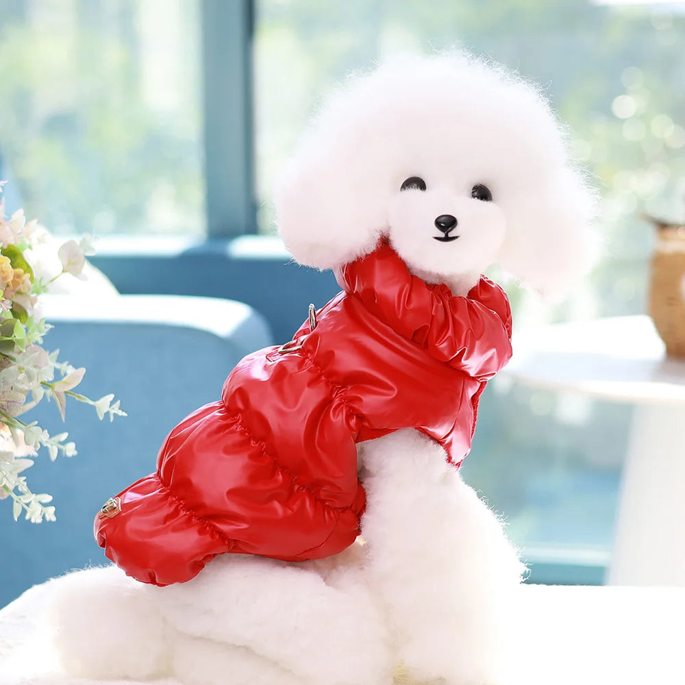 Veste Hiver Pour Chien Rembourrée Bleu Clair Taille S À XL