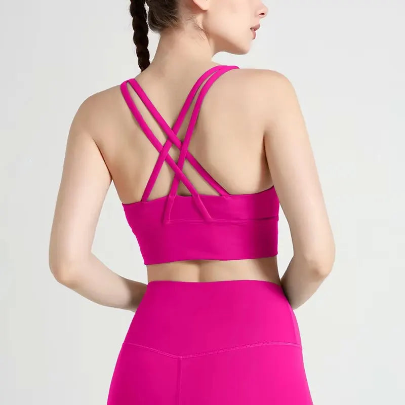 Brassière de sport yoga dos croisé