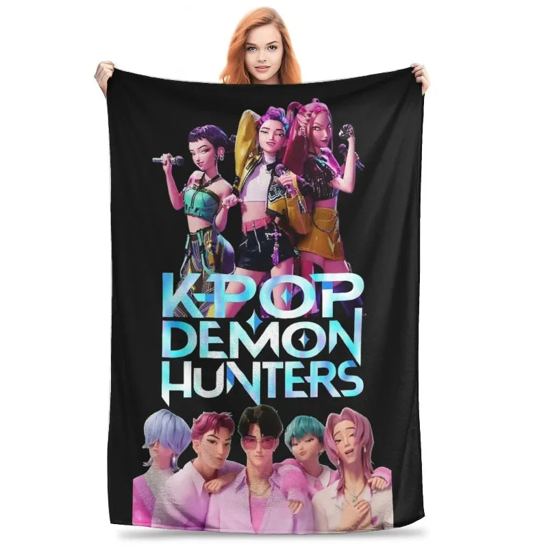 Couverture Polaire Kpop Demon Hunters Motif Imprimé