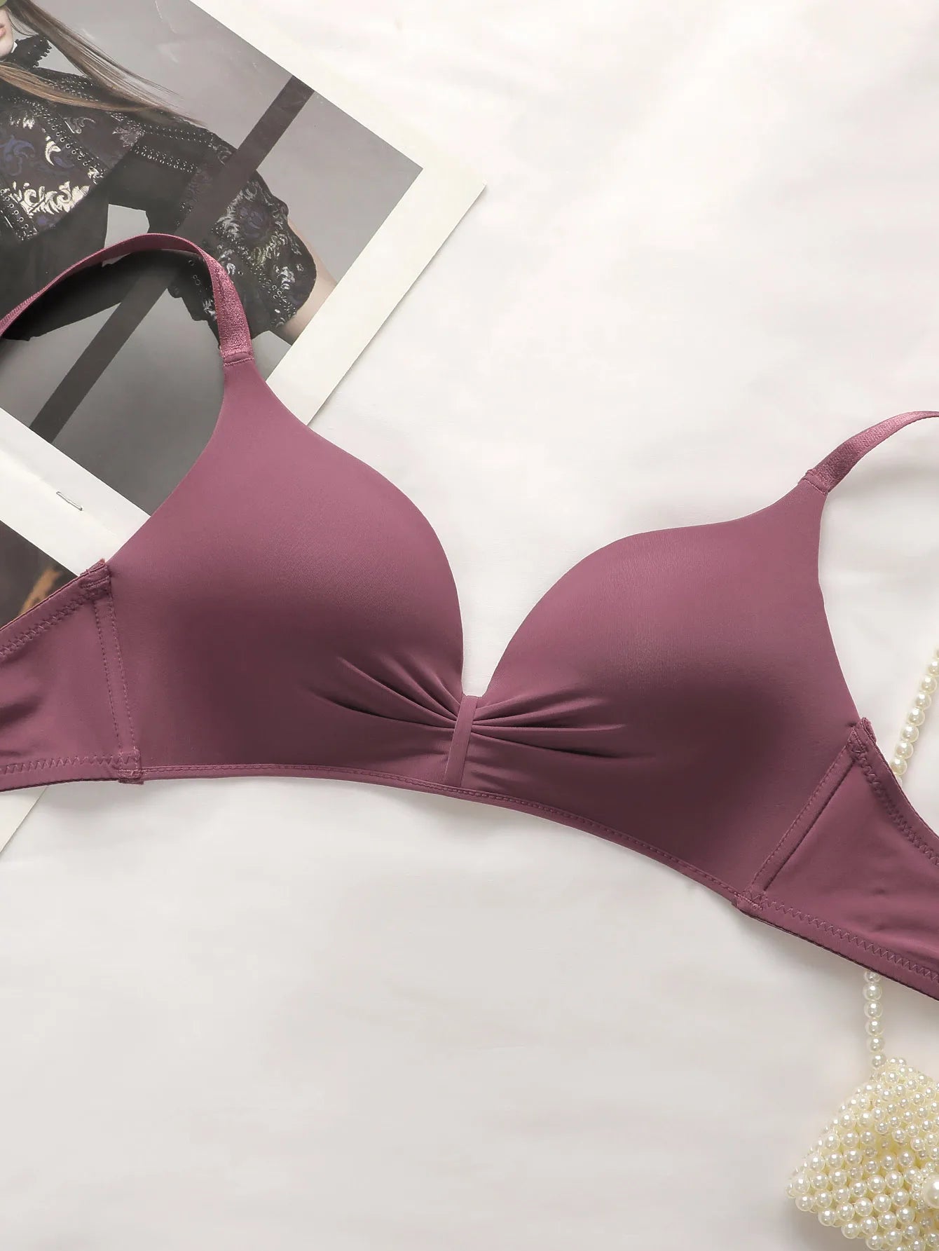 Les Secrets de Léa Lingerie Dentelle Sans Fil Mauve