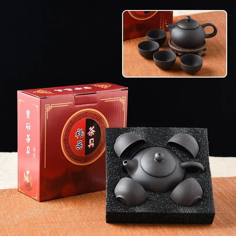 Service à thé céramique Kung Fu – 1 théière et 4 tasses