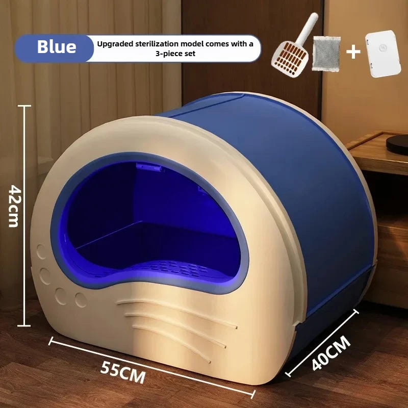 Maison De Toilette XXL Pour Chat Bac À Litière Fermé Avec Double Porte Et Tiroir by LSDLBoutique