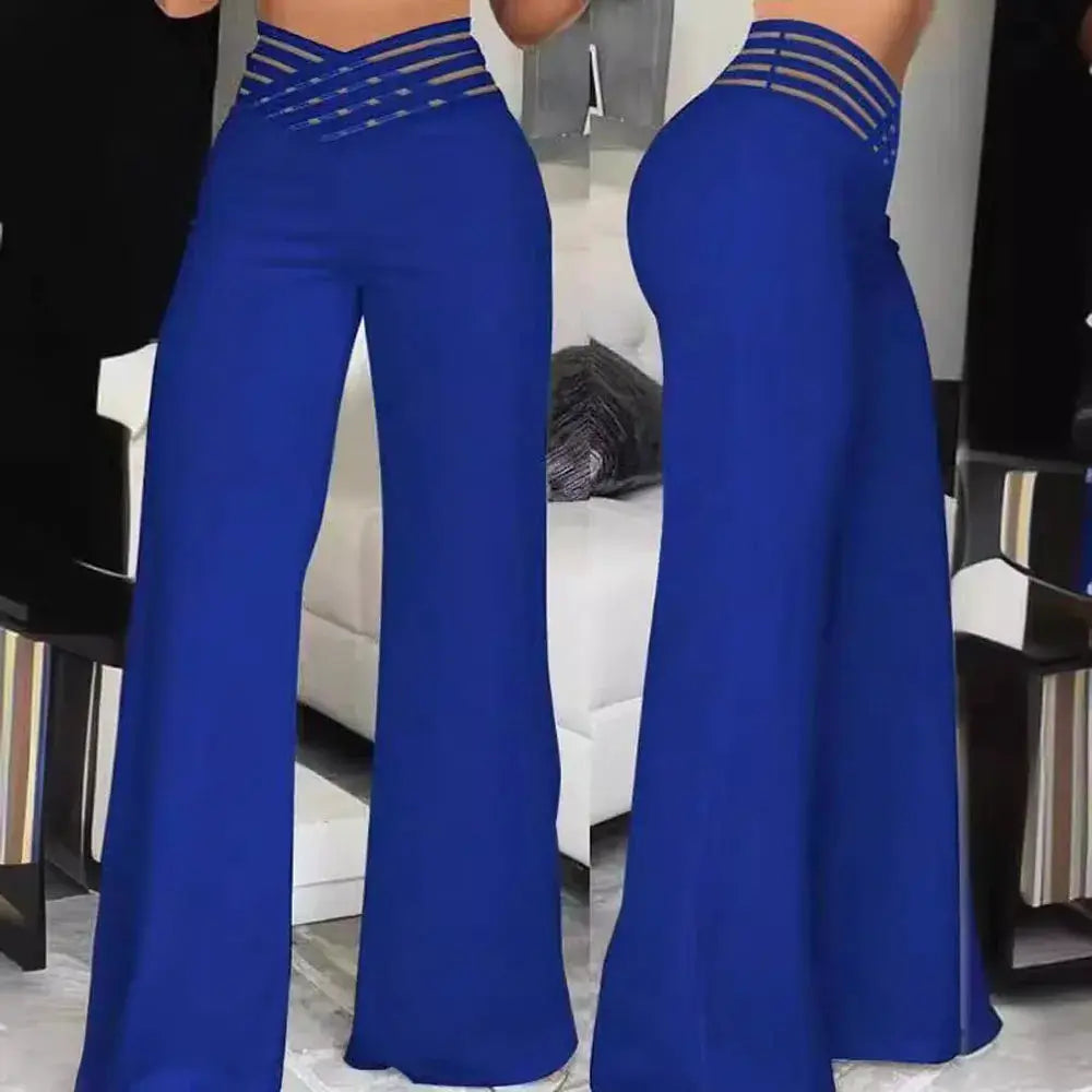 Pantalon large fluide à taille élastique