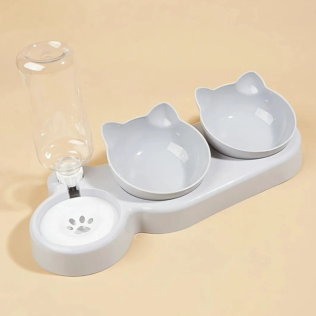 Gamelle 3 En 1 Pour Chat Avec Distributeur D Eau Bols Inclinés Antidérapants Pour Alimentation Complète by LSDLBoutique