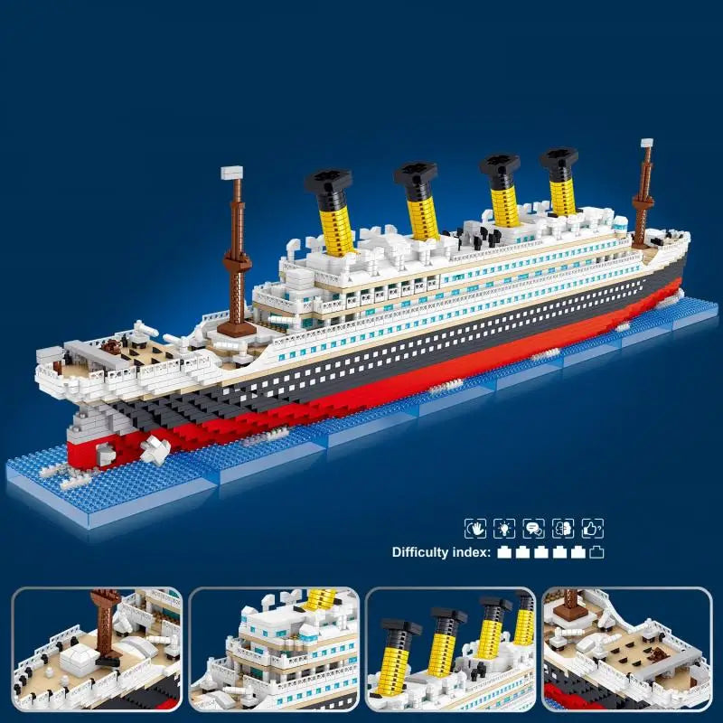 Kit Titanic Construction Pour Enfants Croisière Soleil 4404 Pièces Mini Briques Modèle Décoration Bureau Cadeau Noël by LSDLBoutique.ch