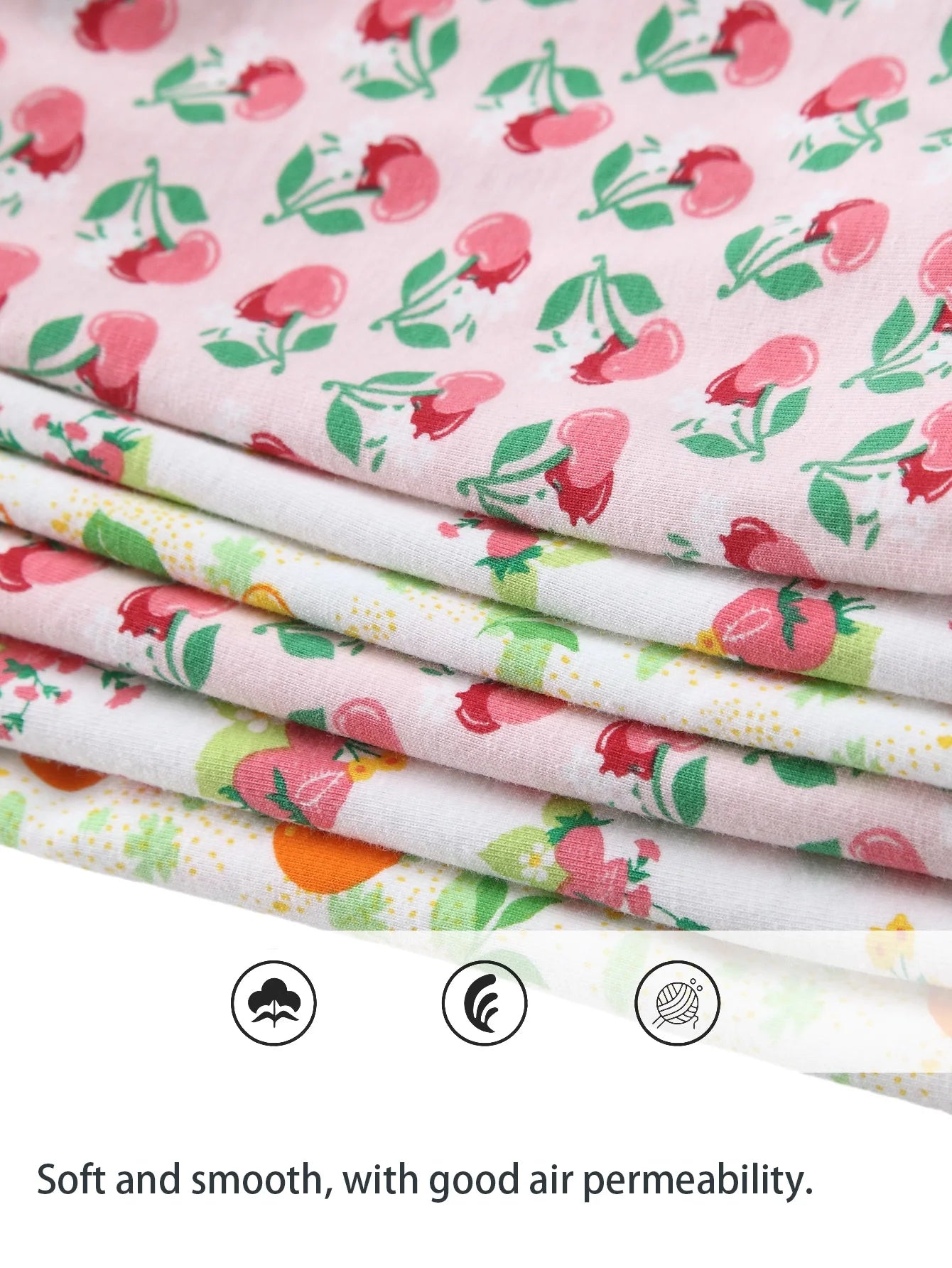 Boxers Coton Élasthanne Imprimé Fruits Fraises Oranges Cerises