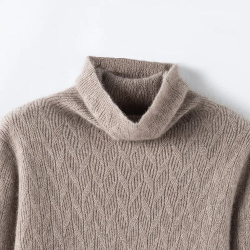 Pull Tricoté Femme Cachemire Col Montant Manches Longues by LSDLBoutique.ch