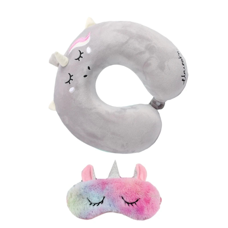 Oreiller avec masque pour les yeux, coussin tête cou, licorne, vol d'affaires, livraison directe by LSDLBoutique.ch
