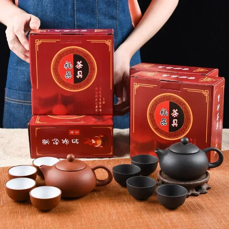 Service à thé céramique Kung Fu – 1 théière et 4 tasses