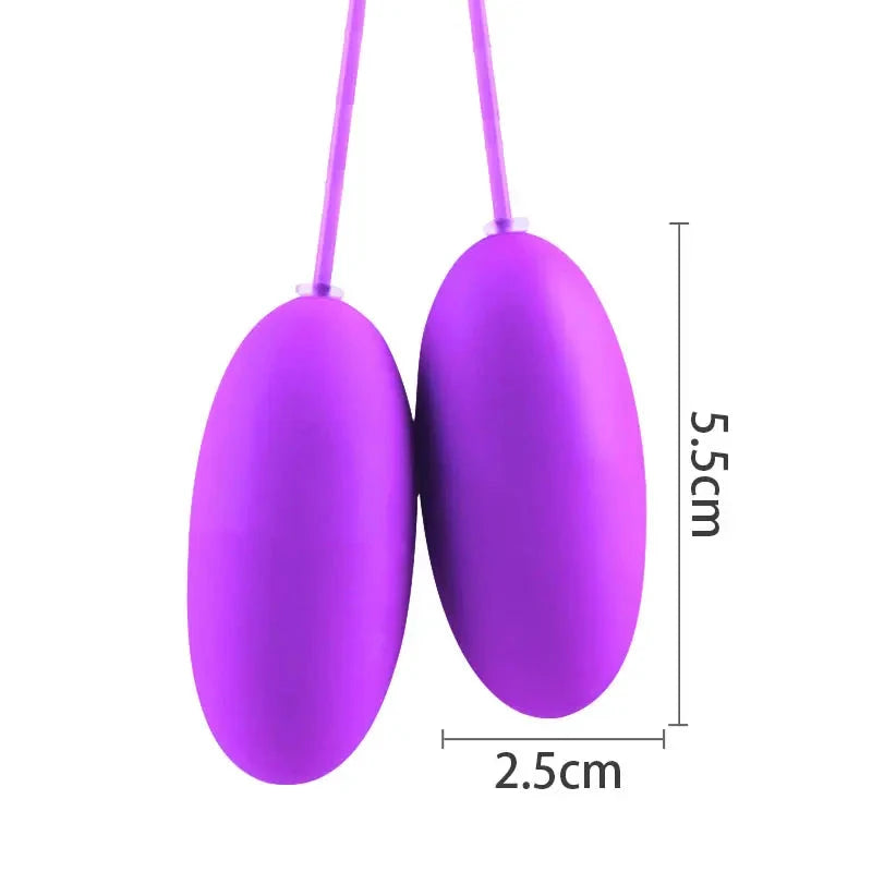 Mini Vibromasseur Double USB 12 Vitesses Bullet Et Œuf Vibrant Télécommande Filaire Portable by LSDLBoutique