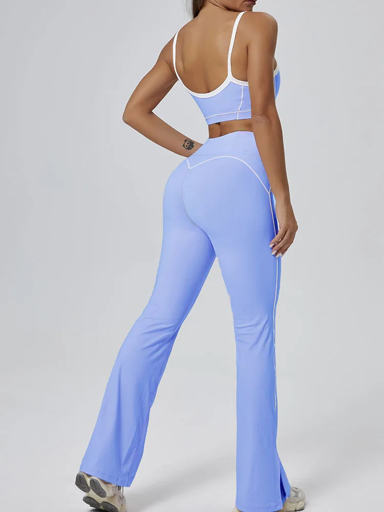 Peiresa Ensemble Yoga Sans Couture Rose Taille Haute