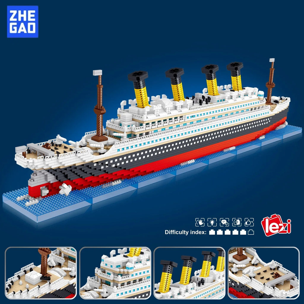 Kit Titanic Construction Pour Enfants Croisière Soleil 4404 Pièces Mini Briques Modèle Décoration Bureau Cadeau Noël by LSDLBoutique.ch