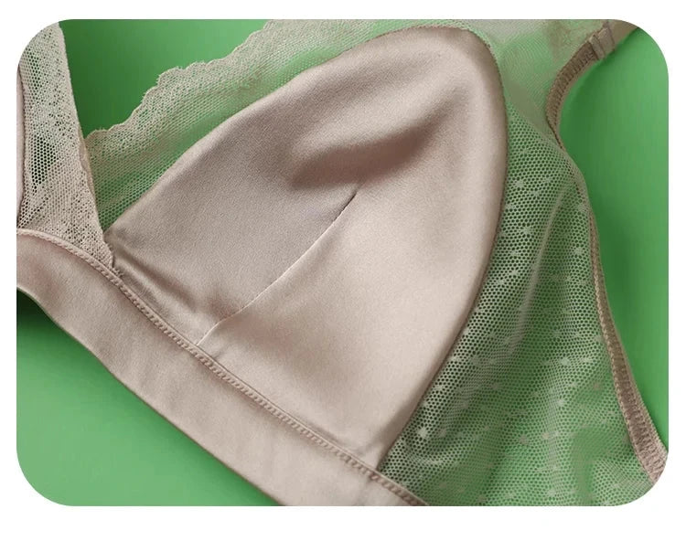 Les Secrets de Léa – Soutien-gorge triangle sans fil en soie et dentelle – Chrisalyde