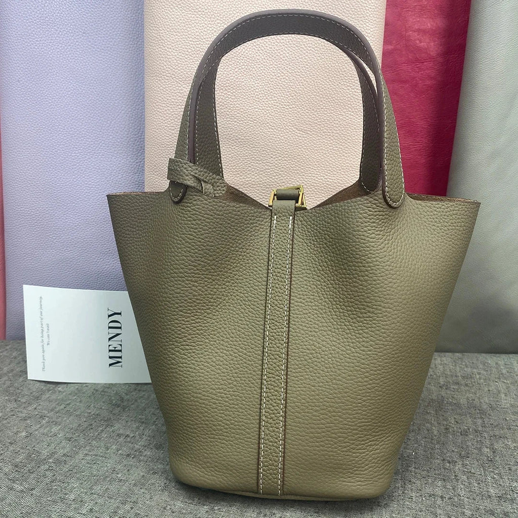 Sac à main seau en cuir véritable - Mendy - LSDLBoutique