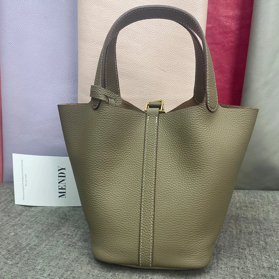 Sac à main seau en cuir véritable - Mendy - LSDLBoutique