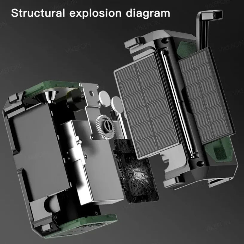 Radio De Secours Solaire 12000mAh AM FM NOAA Avec Lampe Recharge USB Pour Randonnée Camping Et Urgence by LSDLBoutique