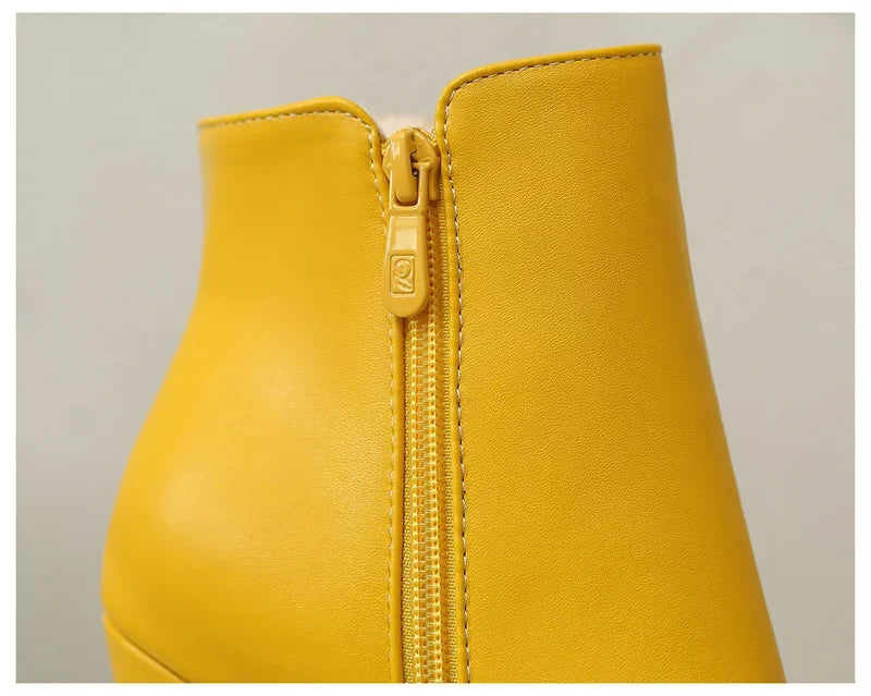 Bottines Femme Cristal Fleur Talons Hauts Zip Pour Hiver